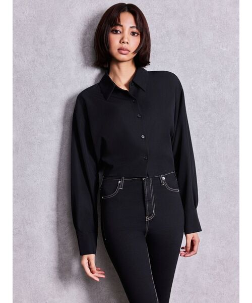 GYDA(ジェイダ)の「BACKレースアップショートシャツ(シャツ/ブラウス・レディース・その他1/ライトブルー/ブラック/オフホワイト・FREE)」の11枚目の写真