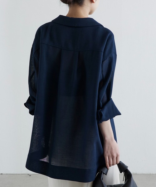 Lui's(ルイス)の「テックリノフロントポケットメッシュシャツ(シャツ/ブラウス・レディース・ネイビー/オフホワイト/ブラック・FREE)」の14枚目の写真