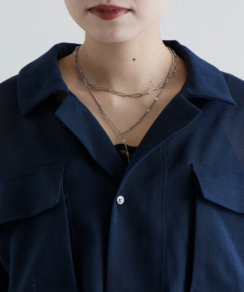 Lui's(ルイス)の「テックリノフロントポケットメッシュシャツ(シャツ/ブラウス・レディース・ネイビー/オフホワイト/ブラック・FREE)」の17枚目の写真