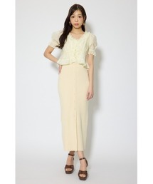 シフォンカーデセットタイトニットワンピース　春服　夏服
