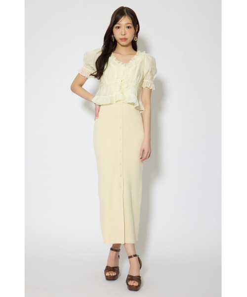 rienda(リエンダ)の「シフォンカーデセットタイトニットワンピース 春服 夏服(ワンピース・レディース・ブラック/ライトイエロー/グレー・FREE)」の3枚目の写真