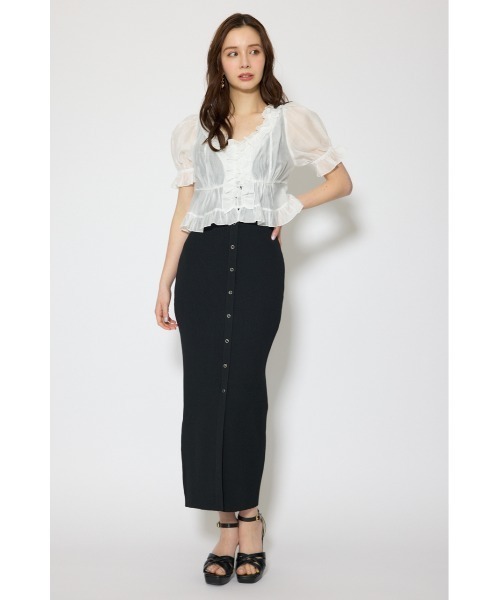 rienda(リエンダ)の「シフォンカーデセットタイトニットワンピース 春服 夏服(ワンピース・レディース・ブラック/ライトイエロー/グレー・FREE)」の4枚目の写真