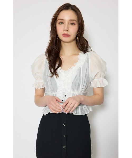 rienda(リエンダ)の「シフォンカーデセットタイトニットワンピース 春服 夏服(ワンピース・レディース・ブラック/ライトイエロー/グレー・FREE)」の7枚目の写真