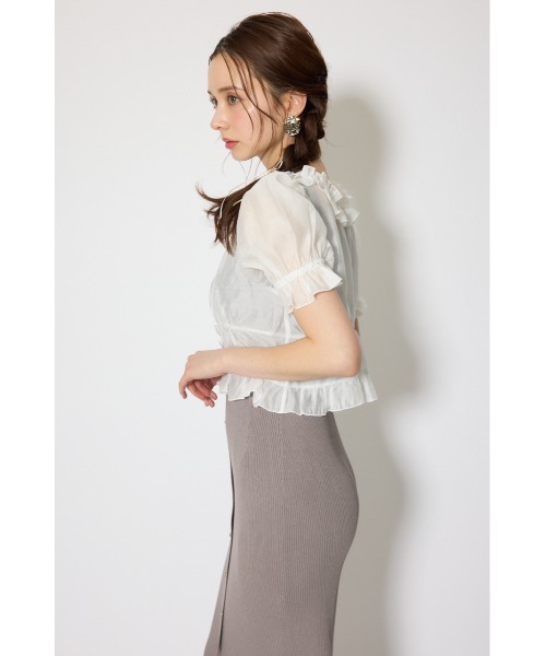 rienda(リエンダ)の「シフォンカーデセットタイトニットワンピース 春服 夏服(ワンピース・レディース・ブラック/ライトイエロー/グレー・FREE)」の14枚目の写真
