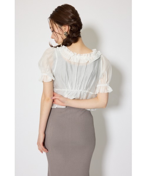 rienda(リエンダ)の「シフォンカーデセットタイトニットワンピース 春服 夏服(ワンピース・レディース・ブラック/ライトイエロー/グレー・FREE)」の15枚目の写真