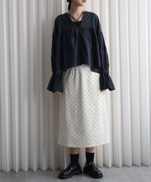 YENNA(イェンナ)の「インド綿ギャザー切替エアリーボリュームシアーブラウス(シャツ/ブラウス・レディース・スミクロ/ホワイト・FREE)」の20枚目の写真