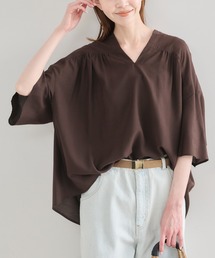シルキーシフォンギャザーブラウス