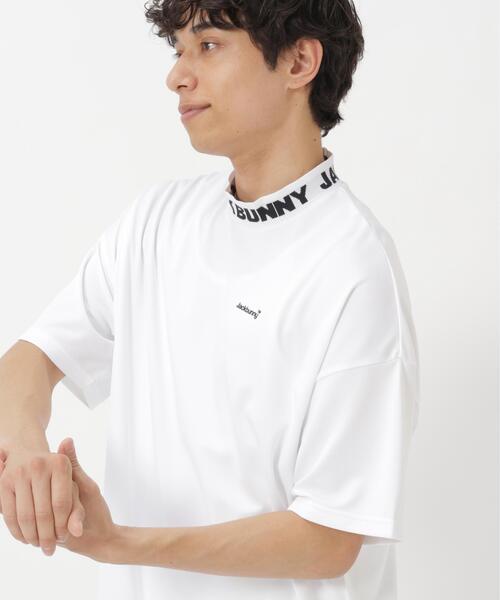 セール】【Jack Bunny!!】ロゴジャガード 半袖モックネック（Tシャツ
