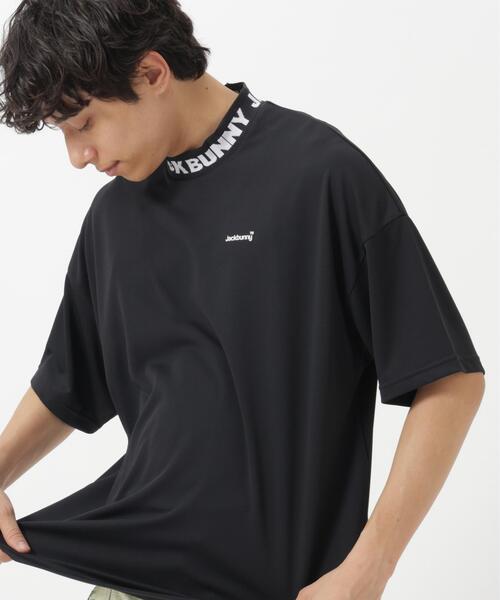 セール】【Jack Bunny!!】ロゴジャガード 半袖モックネック（Tシャツ