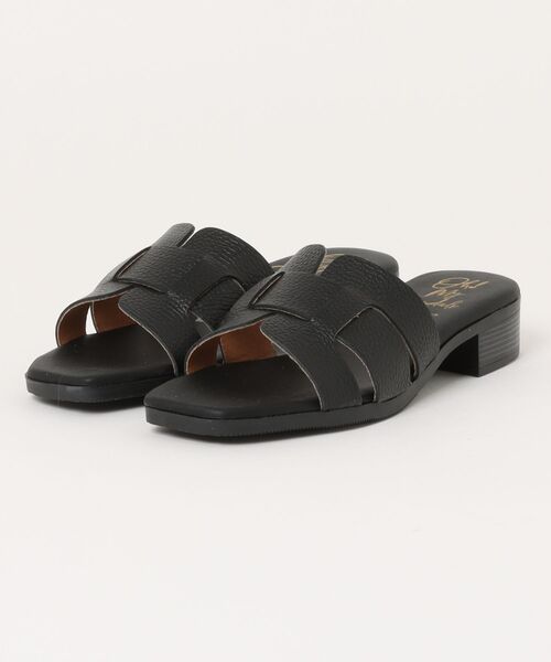 inter-chaussures(インターショシュール)の「【Oh my Sandals】ローヒールレザーミュールサンダル(E62004)(サンダル・レディース・ブラック/ゴールド・36/37/38)」の11枚目の写真