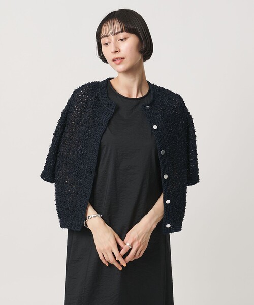 UNITED ARROWS(ユナイテッドアローズ)の「YTM 7分袖 カラー ミックス カーディガン(カーディガン/ボレロ・レディース・ナチュラル/ライム/ネイビー・FREE)」の11枚目の写真