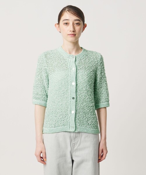 UNITED ARROWS(ユナイテッドアローズ)の「YTM 7分袖 カラー ミックス カーディガン(カーディガン/ボレロ・レディース・ナチュラル/ライム/ネイビー・FREE)」の13枚目の写真