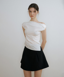 CE TUCK MINI SKIRT BLACK
