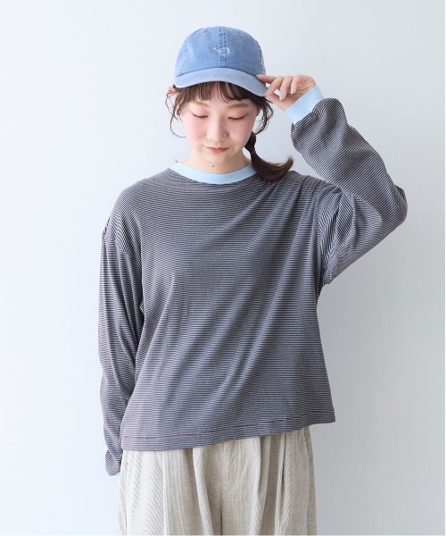 bulle de savon(ビュルデサボン)の「30/-度甘フライスボーダー ロンT(Tシャツ/カットソー・レディース・ダークブラウン/ブラック・FREE)」の2枚目の写真