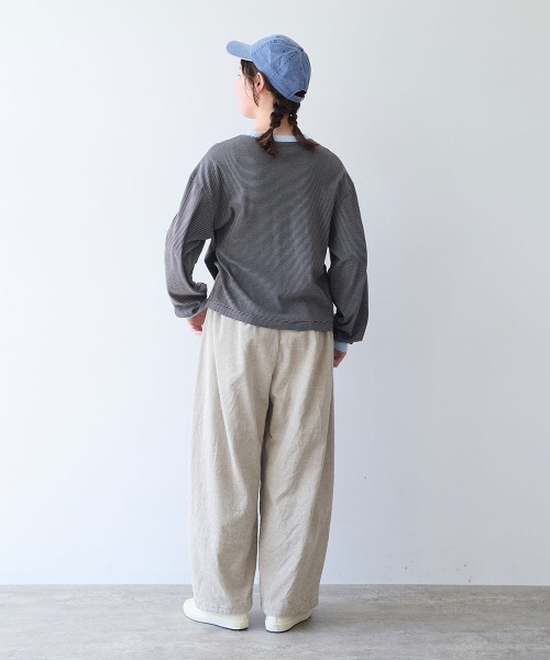 bulle de savon(ビュルデサボン)の「30/-度甘フライスボーダー ロンT(Tシャツ/カットソー・レディース・ダークブラウン/ブラック・FREE)」の10枚目の写真