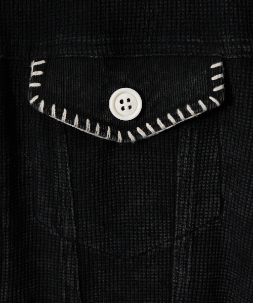 GARMENTS FAB（ガーメンツファブ）の「Washed Waffle Jacket (BLACK)（デニムジャケット・レディース・その他・MEDIUM/LARGE）」の4枚目の写真