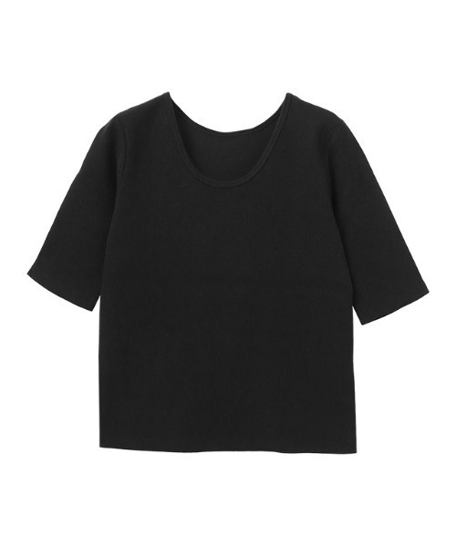 RASW（ラス）の「[RASW]2way機能テレコ5分袖プルオーバー（Tシャツ/カットソー・レディース・オフホワイト/ブラック・L/M）」の20枚目の写真