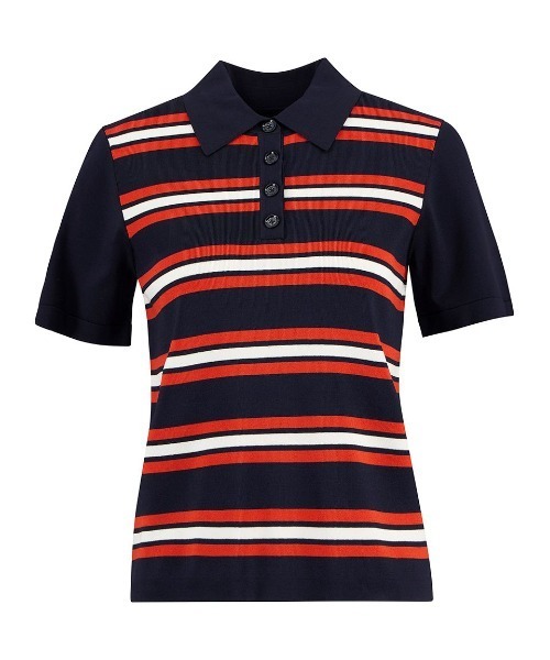 Barbour(バブアー)の「Launton ストライプニットポロシャツ(レディース)(ニット/セーター・レディース・ネイビー・8/10)」の7枚目の写真