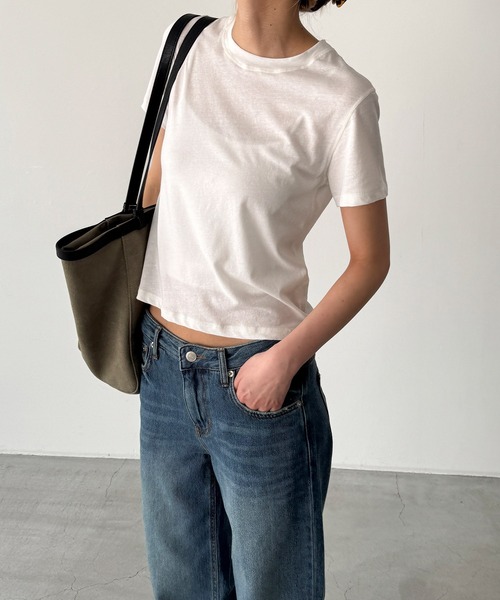 CANAL JEAN(キャナルジーン)の「diggity コットンテンセルTシャツ(Tシャツ/カットソー・レディース・グレー/ネイビー/ホワイト/ブラック・ONE SIZE)」の5枚目の写真