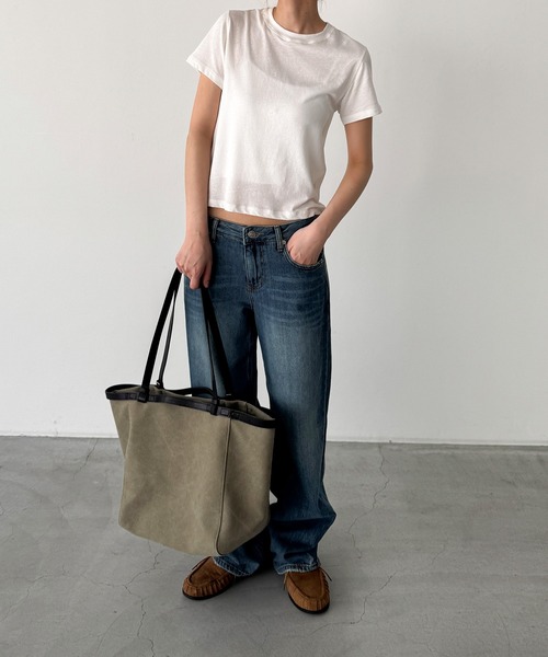 CANAL JEAN(キャナルジーン)の「diggity コットンテンセルTシャツ(Tシャツ/カットソー・レディース・グレー/ネイビー/ホワイト/ブラック・ONE SIZE)」の7枚目の写真