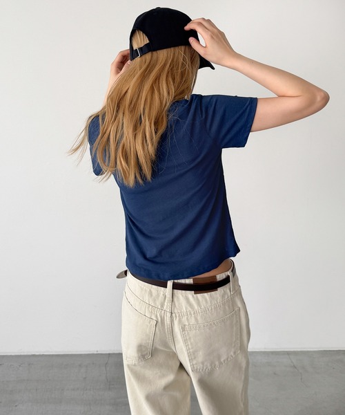 CANAL JEAN(キャナルジーン)の「diggity コットンテンセルTシャツ(Tシャツ/カットソー・レディース・グレー/ネイビー/ホワイト/ブラック・ONE SIZE)」の14枚目の写真