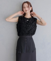 【&g'aime 】ジャガードチュニックブラウス Jacquard Tunic Blouse