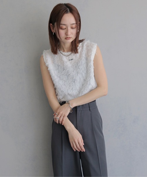&g'aime(アンジェム)の「【&g'aime 】ジャガードチュニックブラウス Jacquard Tunic Blouse(シャツ/ブラウス・レディース・ブラック/オフホワイト・FREE)」の3枚目の写真