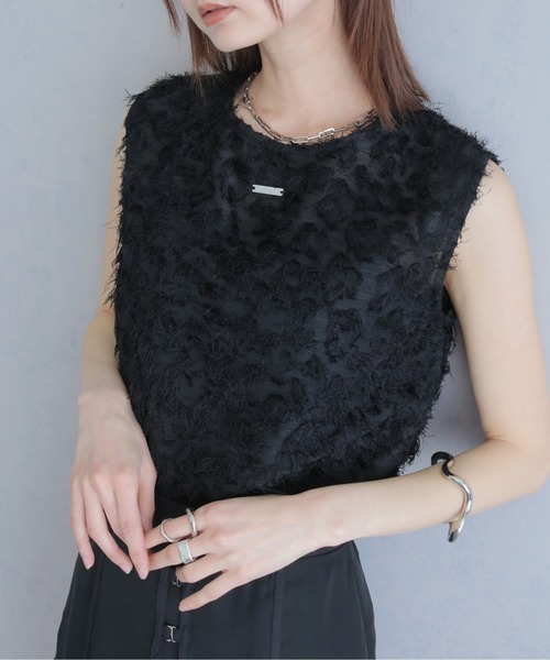 &g'aime(アンジェム)の「【&g'aime 】ジャガードチュニックブラウス Jacquard Tunic Blouse(シャツ/ブラウス・レディース・ブラック/オフホワイト・FREE)」の21枚目の写真