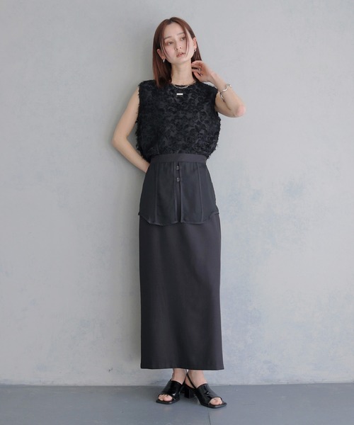&g'aime(アンジェム)の「【&g'aime 】ジャガードチュニックブラウス Jacquard Tunic Blouse(シャツ/ブラウス・レディース・ブラック/オフホワイト・FREE)」の22枚目の写真