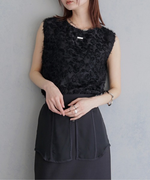 &g'aime(アンジェム)の「【&g'aime 】ジャガードチュニックブラウス Jacquard Tunic Blouse(シャツ/ブラウス・レディース・ブラック/オフホワイト・FREE)」の16枚目の写真