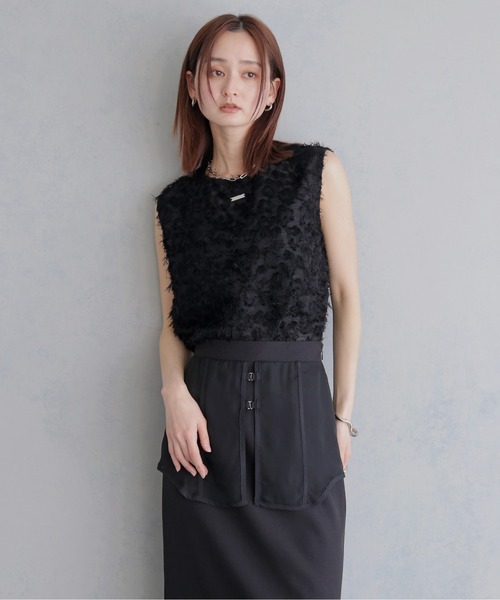 &g'aime(アンジェム)の「【&g'aime 】ジャガードチュニックブラウス Jacquard Tunic Blouse(シャツ/ブラウス・レディース・ブラック/オフホワイト・FREE)」の14枚目の写真