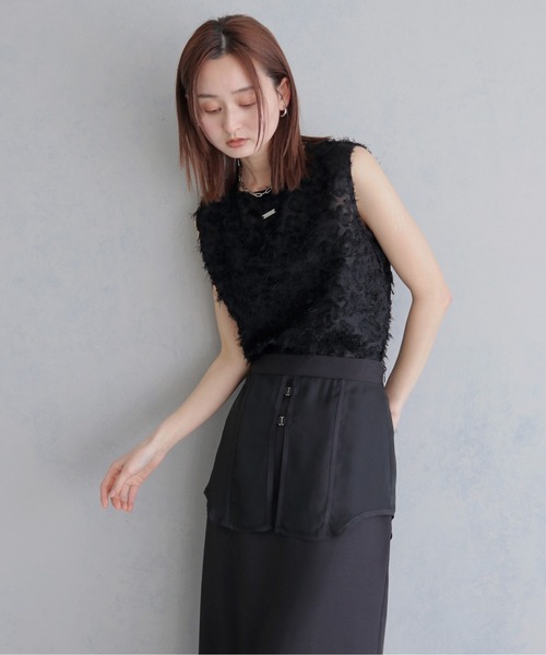 &g'aime(アンジェム)の「【&g'aime 】ジャガードチュニックブラウス Jacquard Tunic Blouse(シャツ/ブラウス・レディース・ブラック/オフホワイト・FREE)」の15枚目の写真