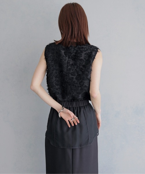 &g'aime(アンジェム)の「【&g'aime 】ジャガードチュニックブラウス Jacquard Tunic Blouse(シャツ/ブラウス・レディース・ブラック/オフホワイト・FREE)」の20枚目の写真