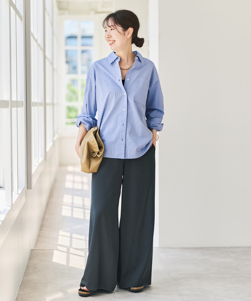 Spick & Span(スピックアンドスパン)の「《追加3》50コットンコンパクトシャツ(シャツ/ブラウス・レディース・サックスブルー/その他10/ホワイト・FREE)」の4枚目の写真
