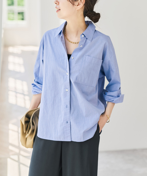 Spick & Span(スピックアンドスパン)の「《追加3》50コットンコンパクトシャツ(シャツ/ブラウス・レディース・サックスブルー/その他10/ホワイト・FREE)」の9枚目の写真
