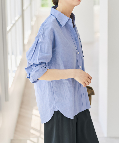 Spick & Span(スピックアンドスパン)の「《追加3》50コットンコンパクトシャツ(シャツ/ブラウス・レディース・サックスブルー/その他10/ホワイト・FREE)」の12枚目の写真