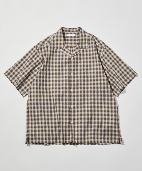 FREAK'S STORE(フリークスストア)の「ドビー織り チェック リラックス オープンカラー 半袖シャツ(シャツ/ブラウス・メンズ・ブラウン/ブラック・MEDIUM/LARGE)」の15枚目の写真