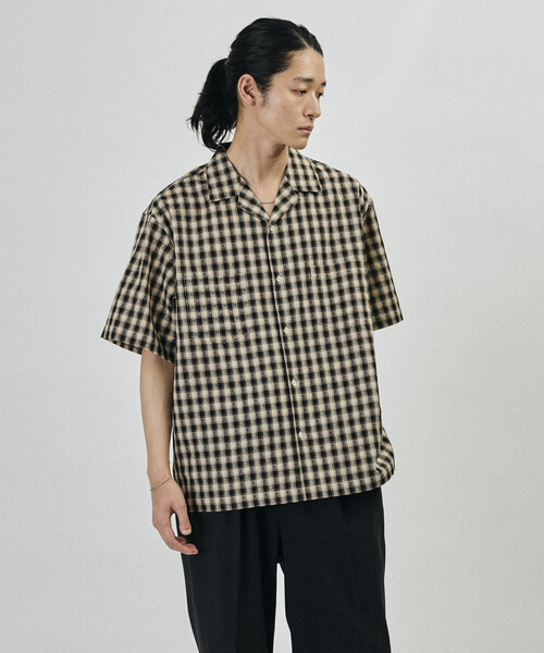 FREAK'S STORE(フリークスストア)の「ドビー織り チェック リラックス オープンカラー 半袖シャツ(シャツ/ブラウス・メンズ・ブラウン/ブラック・MEDIUM/LARGE)」の20枚目の写真