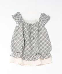 frunco | シュシュ付きチェックブラウジングブラウス(シャツ/ブラウス)