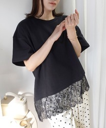 CORNERS（コーナーズ）の「裾レースアシメTシャツ（Tシャツ/カットソー）」