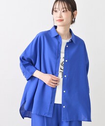 【セットアップ可/洗える】リネンブレンドドルマンシャツ