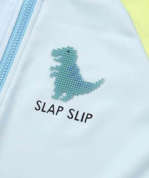 SLAP SLIP(スラップスリップ)の「消防車カブトムシ恐竜ブロックワッペンバイカラーラッシュガード(90~130cm)(ラッシュガード・キッズ・ホワイト/ブルー/オフホワイト・110cm/130cm/100cm/90cm/120cm)」の12枚目の写真