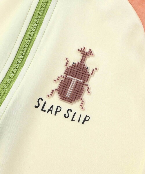 SLAP SLIP(スラップスリップ)の「消防車カブトムシ恐竜ブロックワッペンバイカラーラッシュガード(90~130cm)(ラッシュガード・キッズ・ホワイト/ブルー/オフホワイト・110cm/130cm/100cm/90cm/120cm)」の15枚目の写真