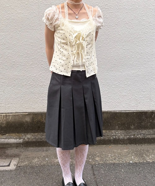 mebole(メボレ)の「Dolly Dot Ribbon Layered Top(Tシャツ/カットソー・レディース・ホワイト・FREE)」の20枚目の写真