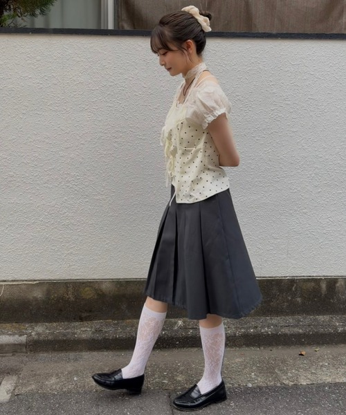 mebole(メボレ)の「Dolly Dot Ribbon Layered Top(Tシャツ/カットソー・レディース・ホワイト・FREE)」の21枚目の写真