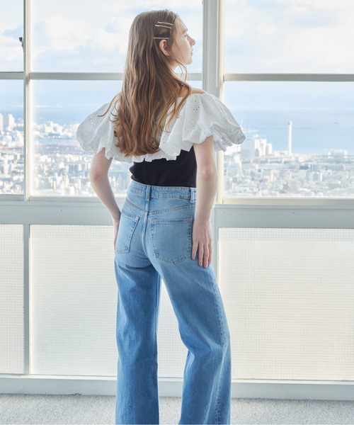 etre loin(エトルワン)の「エンブロイダリーバルーンカラーニットトップス / Embroidered balloon collar knit top(ニット/セーター・レディース・ブラック×ホワイト/グレー/ブラック・M)」の12枚目の写真