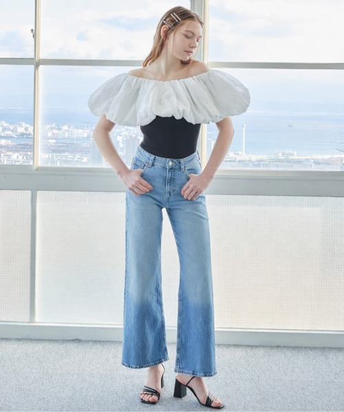 etre loin(エトルワン)の「エンブロイダリーバルーンカラーニットトップス / Embroidered balloon collar knit top(ニット/セーター・レディース・ブラック×ホワイト/グレー/ブラック・M)」の11枚目の写真