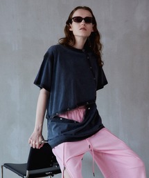 メゾンスペシャル　ハーフスリーブオーバーTシャツ Half-Sleeve Over Tie Shirt/ハーフスリーブオーバーネクタイシャツ