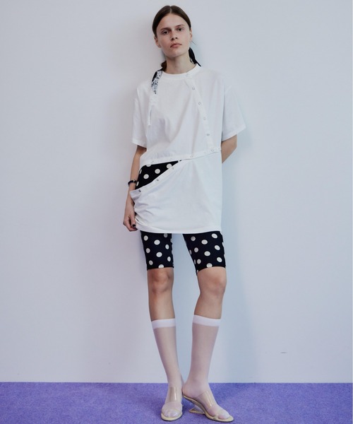 MAISON SPECIAL(メゾンスペシャル)の「Multi-way T-shirts/マルチウェイオーバーTシャツ(Tシャツ/カットソー・レディース・ブルー/ホワイト/チャコールグレー・FREE)」の9枚目の写真