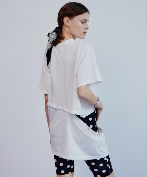 MAISON SPECIAL(メゾンスペシャル)の「Multi-way T-shirts/マルチウェイオーバーTシャツ(Tシャツ/カットソー・レディース・ブルー/ホワイト/チャコールグレー・FREE)」の8枚目の写真